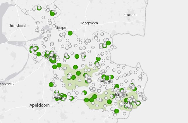 Inspiratie: alle groene pleinen op de kaart